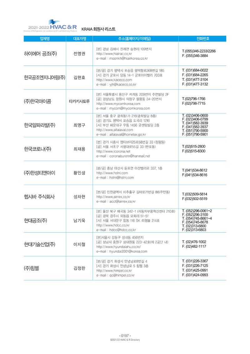 2021/22 한국냉난방공조총람 199페이지