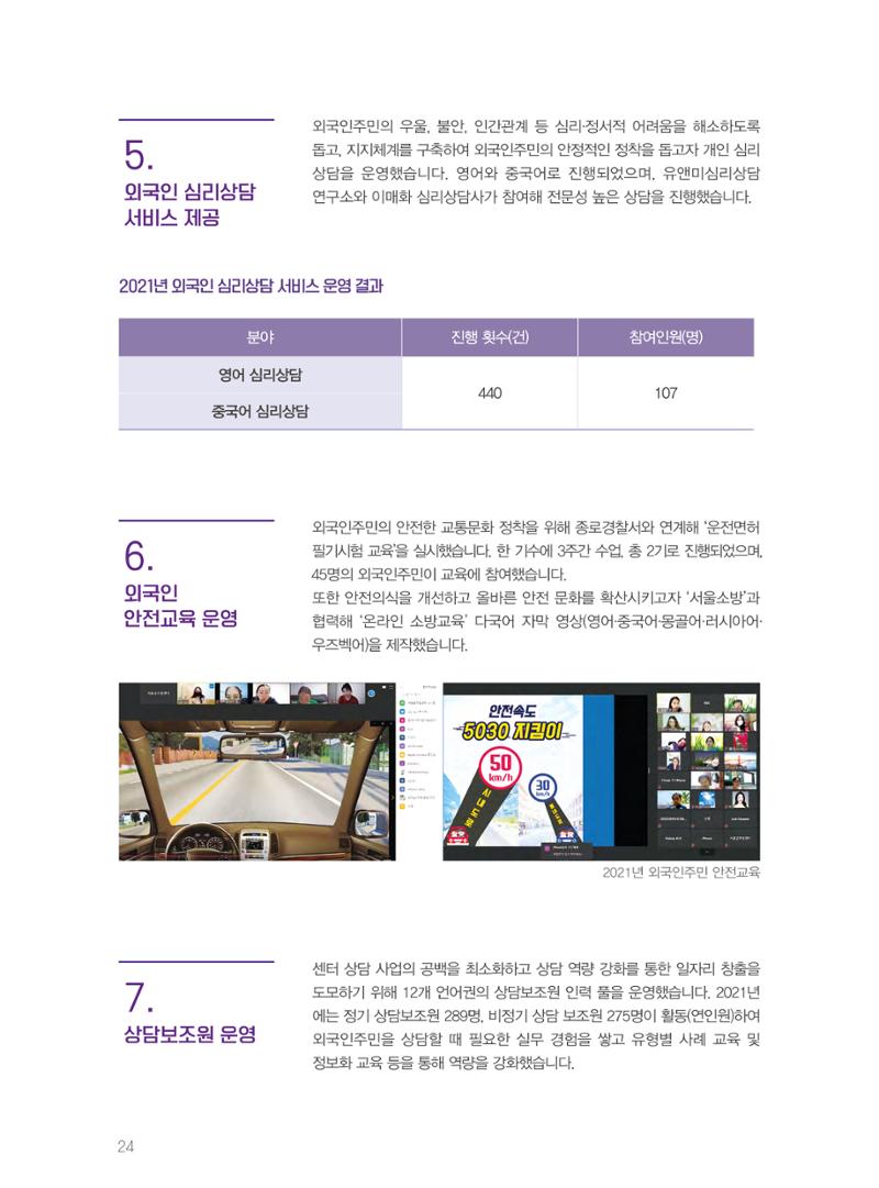 서울글로벌센터 2021년 연간보고서 24페이지