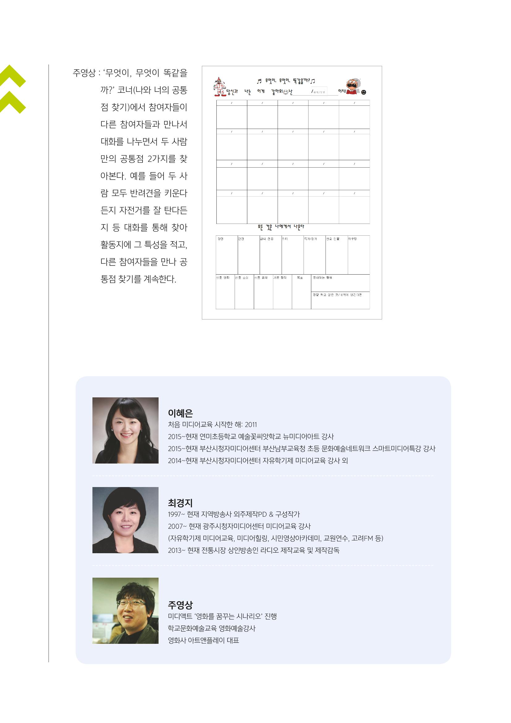 시청자미디어재단 미디어교육 소식지 MEdiary No.1 창간호 20페이지