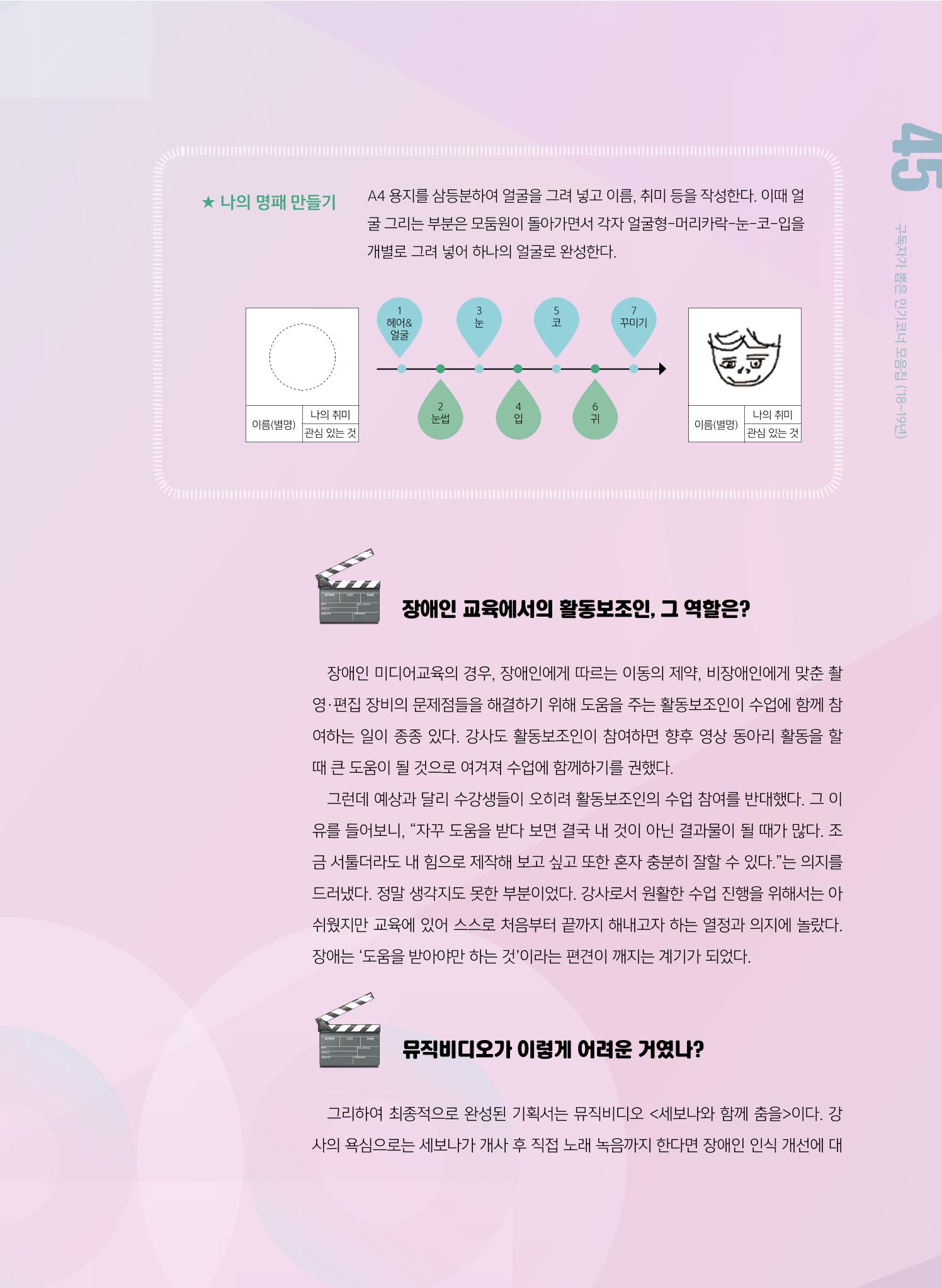 시청자미디어재단 미디어교육 소식지 MEdiary 인기코너 모음집 45페이지