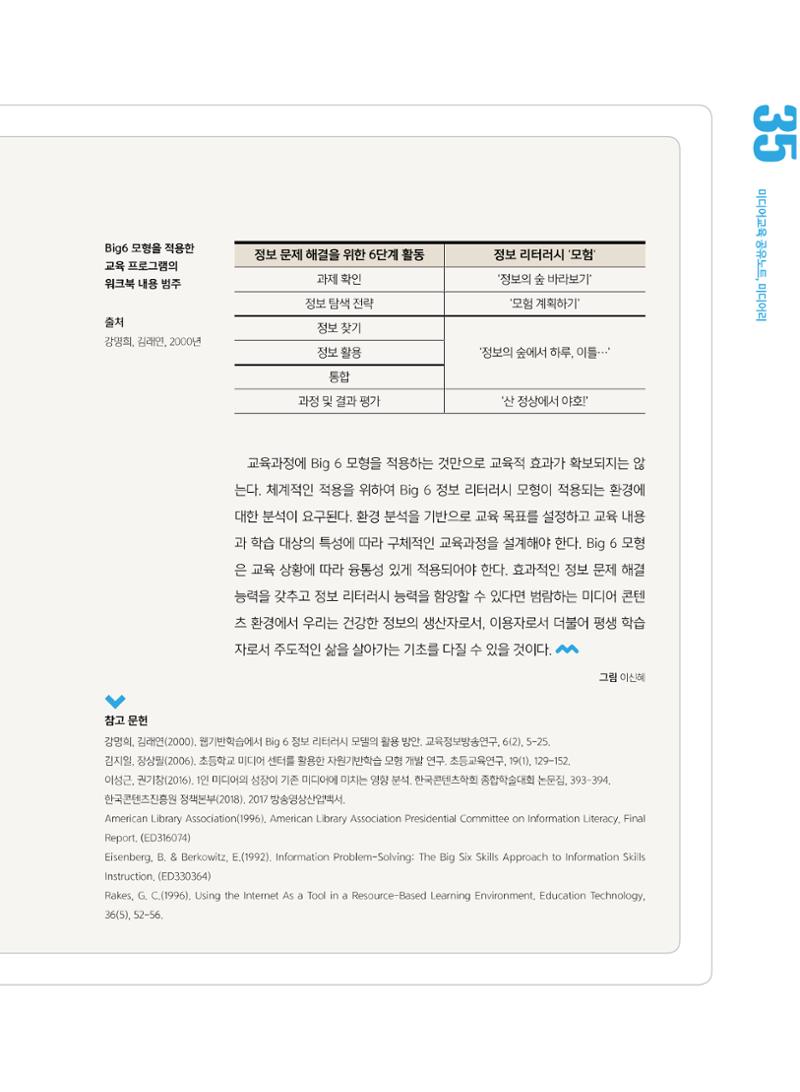 [5호]-5. 당신이 몰랐던 당신의 교수법 - 범람하는 미디어 콘텐츠와 정보 리터러시 교육-자원기반학습과 Big6 모델을 중심으로 6페이지