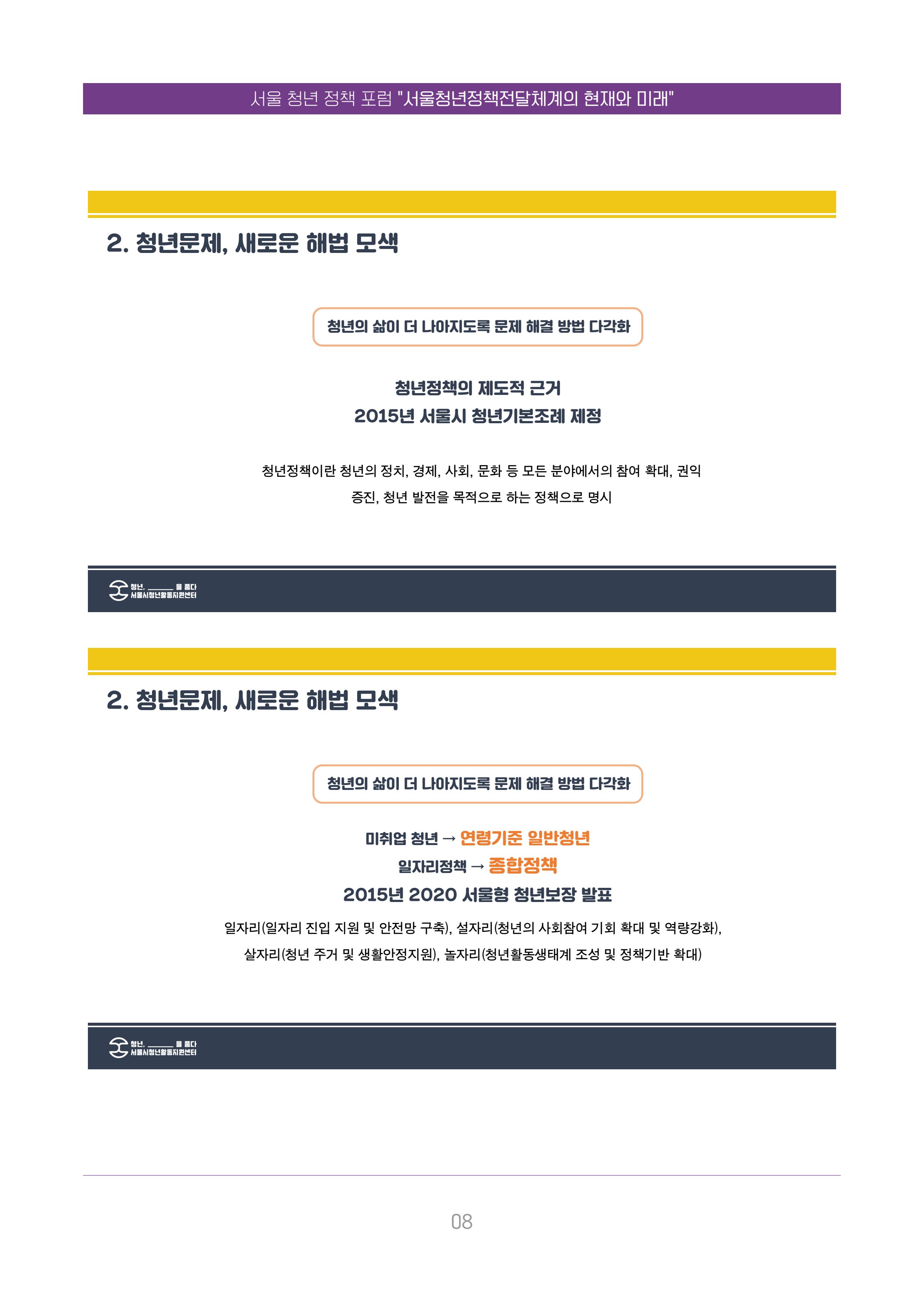 서울청년정책포럼 : 서울청년정책전달체계의 현재와 미래 8페이지