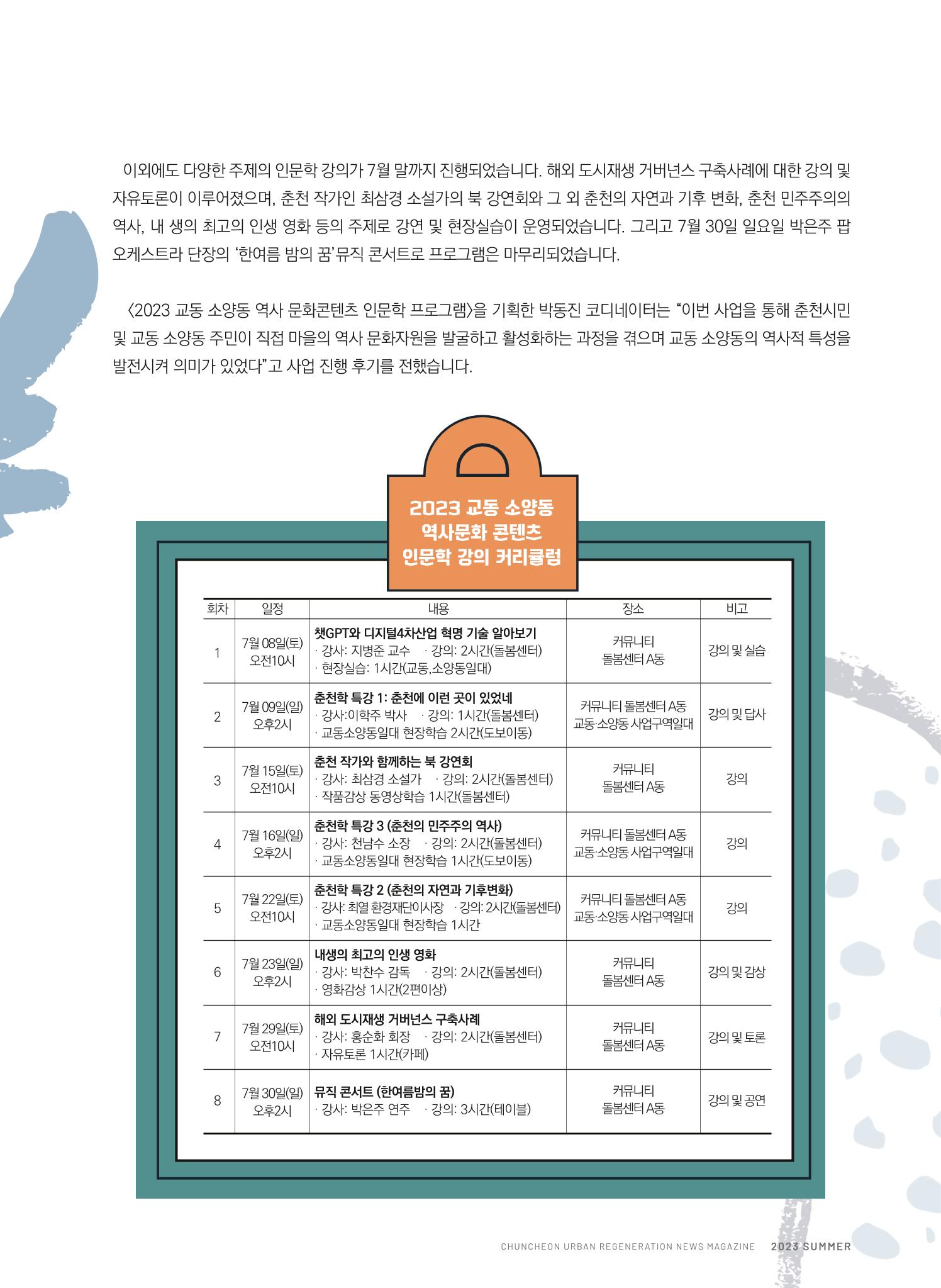 춘천시 도시재생지원센터 소식지 치읓치읓 11호  31p