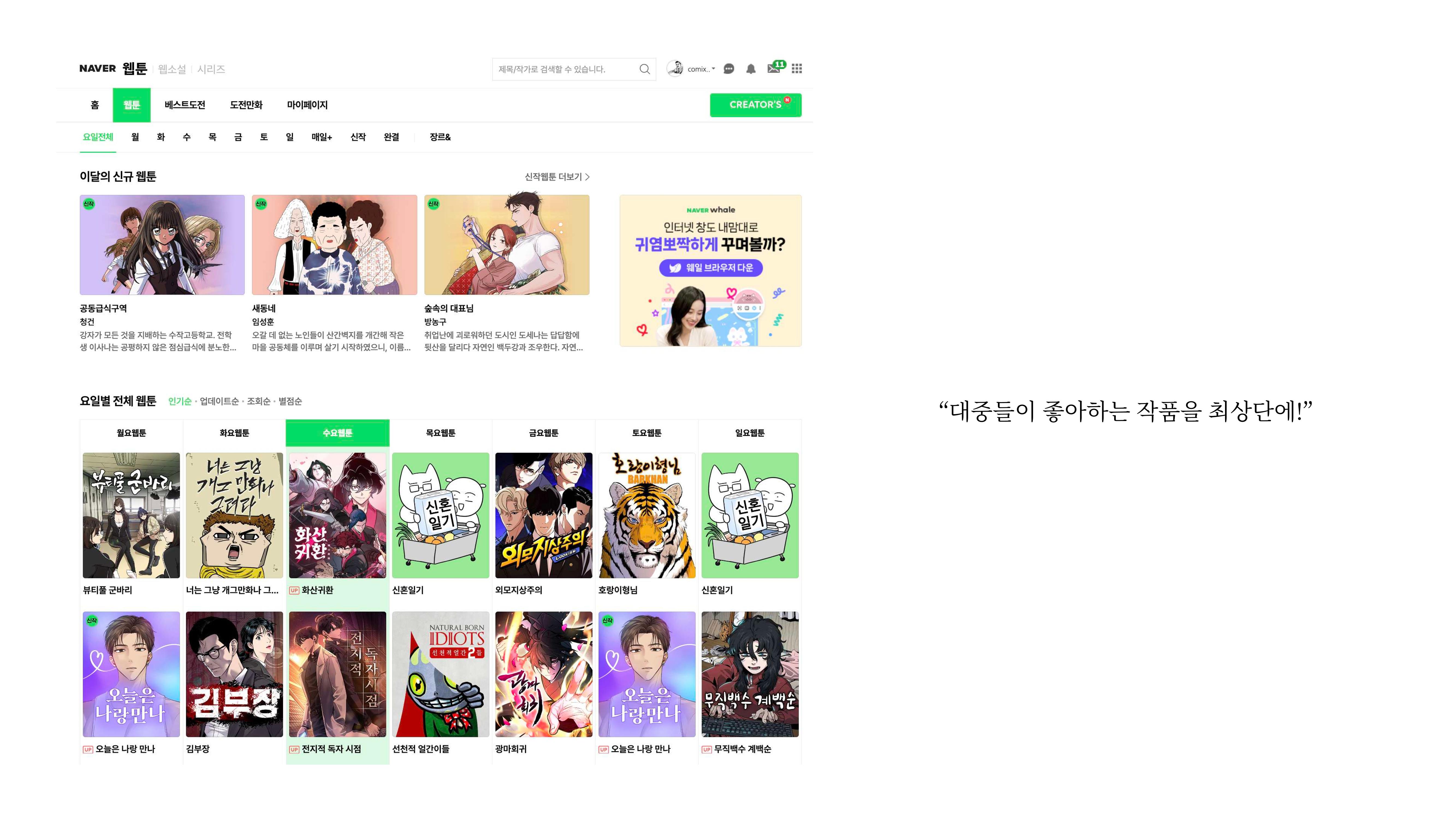 2023 제2차 열린만화포럼 in 부산 : 네이버 웹툰의 흥행 요소 비교 분석 발제문_네이버웹툰 스튜디오 제작 시스템의 크리에이티브 구조 11p