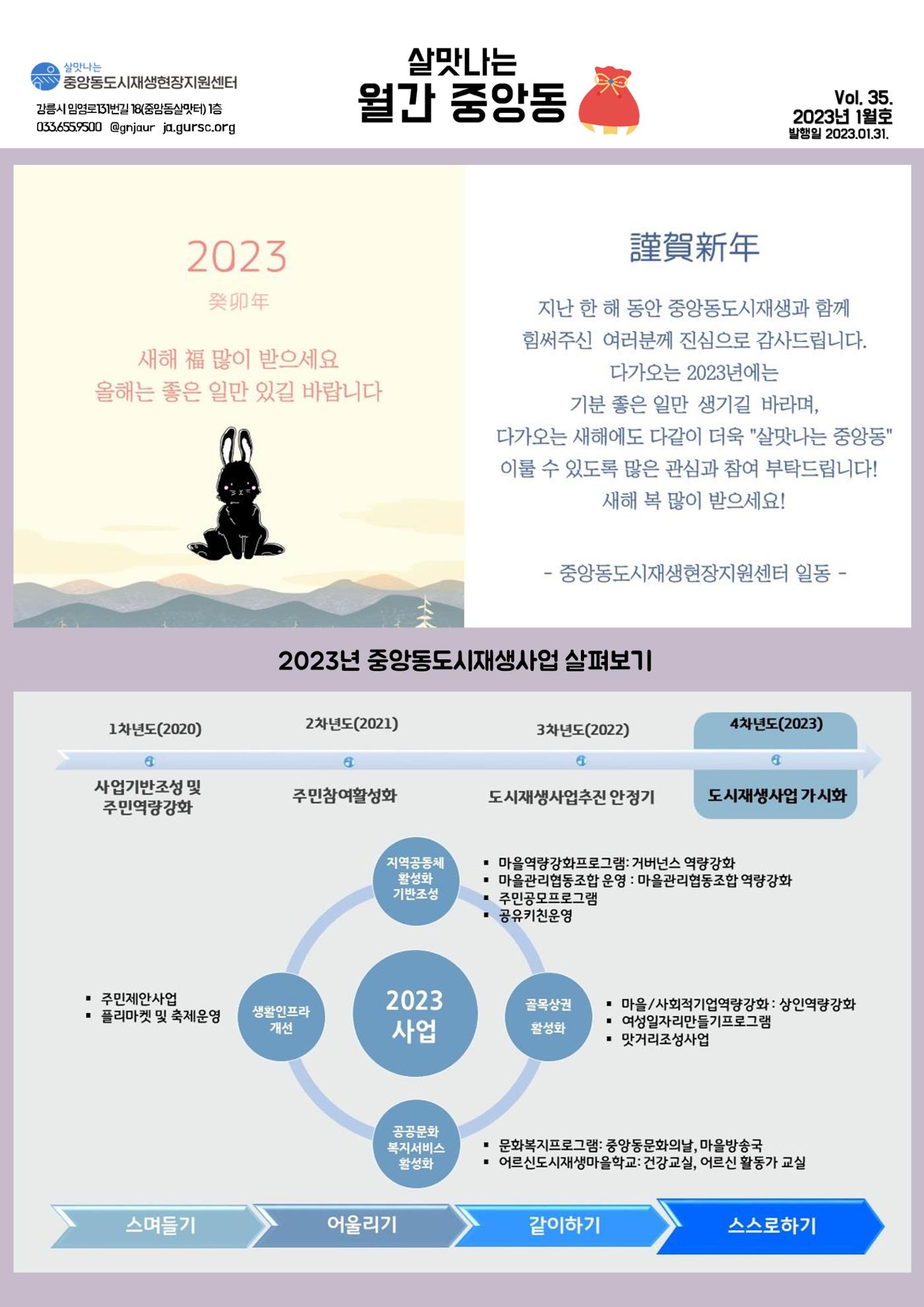<살맛나는 월간 중앙동> vol.35 2023년 1월호 1p