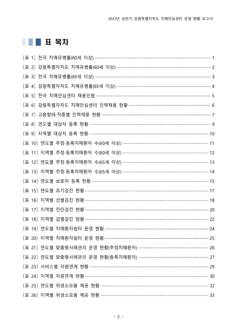 2023년 상반기 강원 치매안심센터 운영 현황 보고서 3페이지
