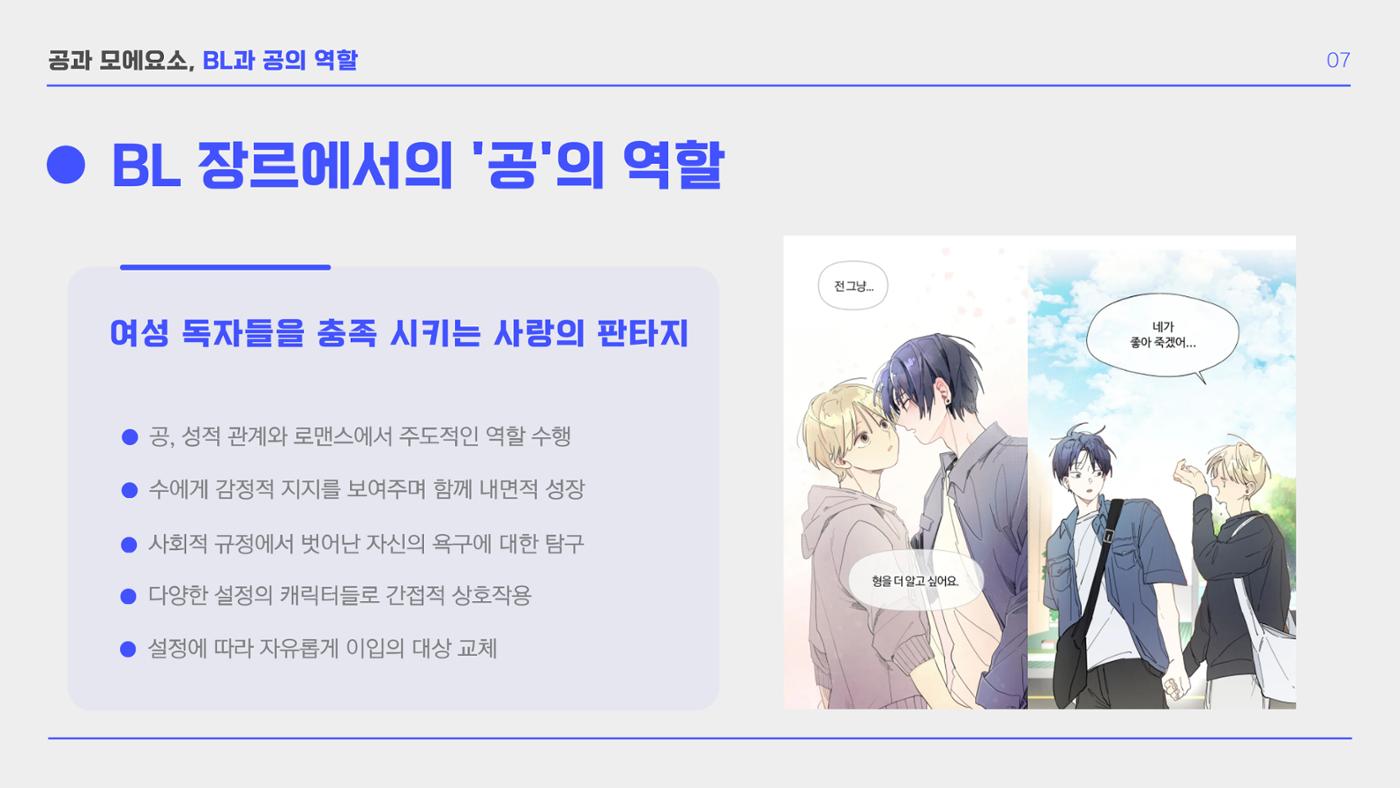 BL 장르의 공 개릭터 모에 요소 확장 연구  9p