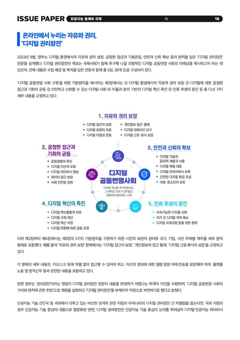 이슈페이퍼 2023-5호 - 인공지능 통제의 현주소와 디지털 권리장전 16페이지