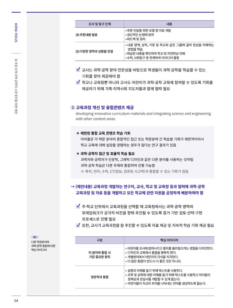 코팩포커스_유초등 단계 과학공학적 소양 증진을 위한 제언 5페이지