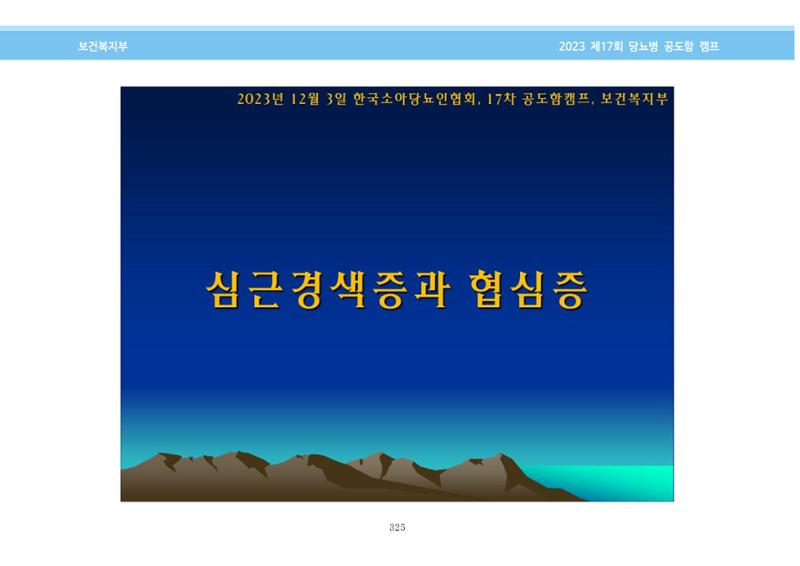 한국소아당뇨인협회 17회 공도함 캠프 E북 자료집 325페이지