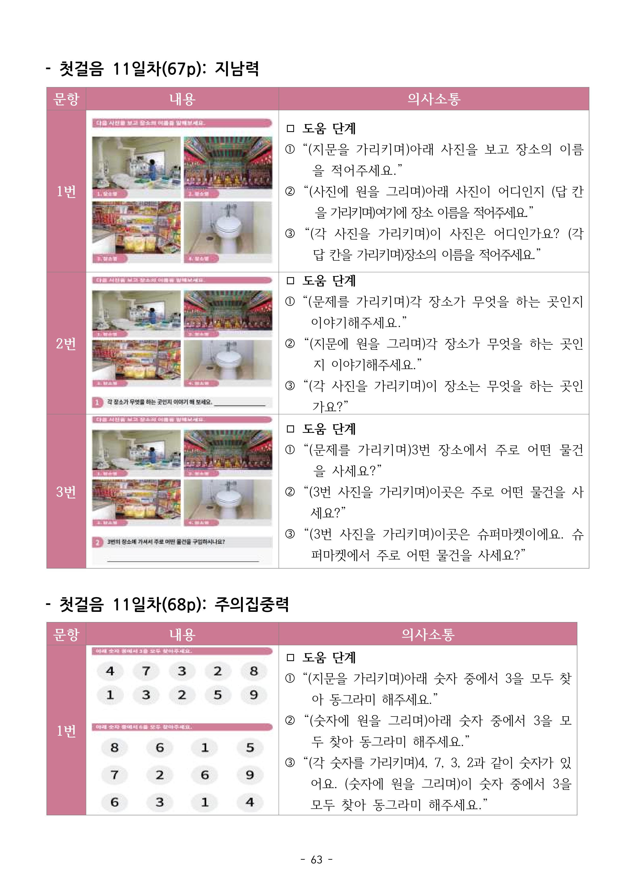 두뇌건강놀이책1(증보개정판) 진행자 매뉴얼 65페이지