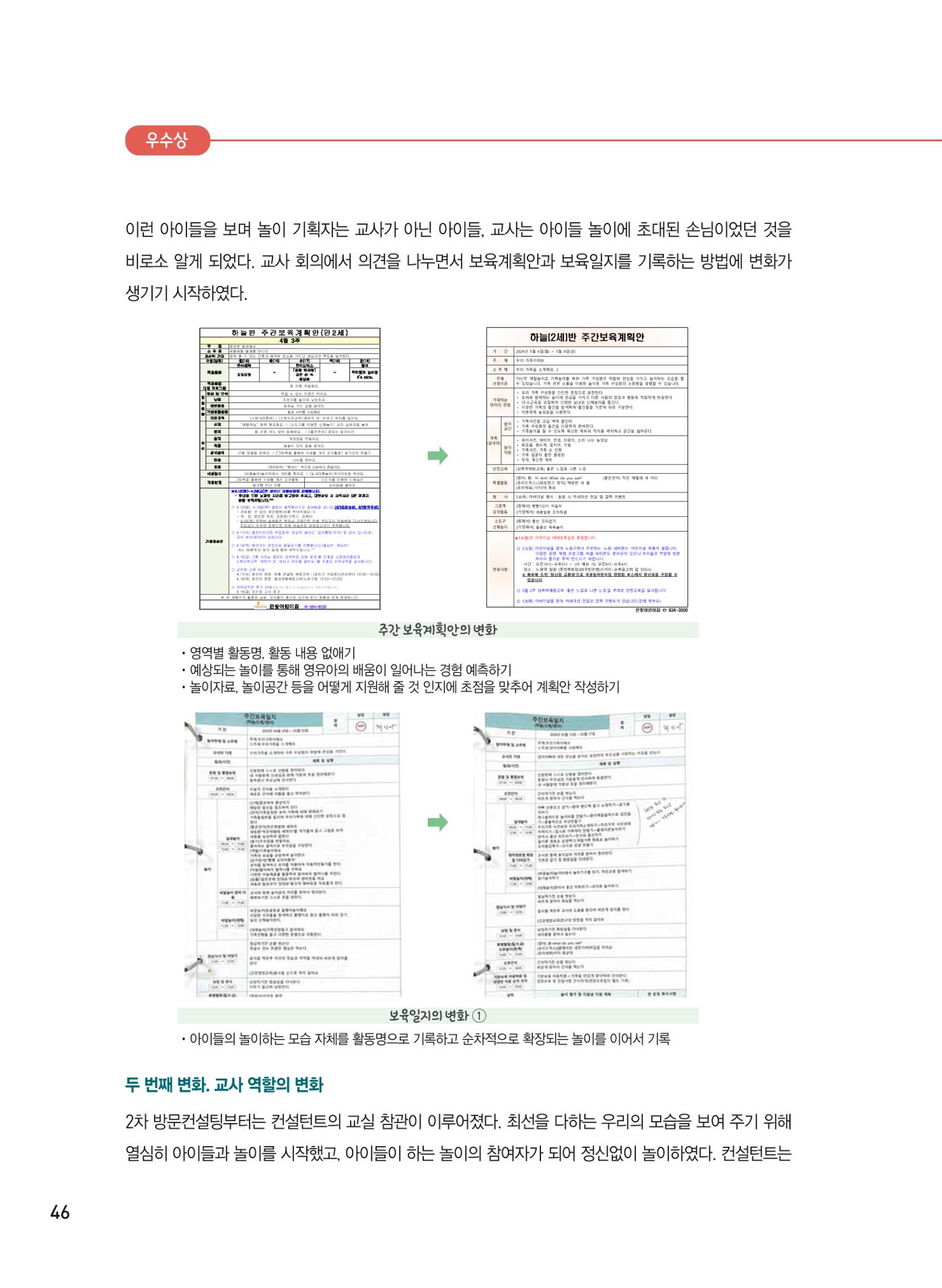 [서울시육아종합지원센터] 2024년 보육과정 놀이기록 공모전 사례집 '놀이기록 새로고침' 48페이지