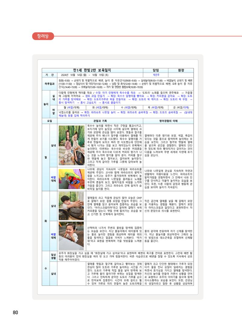 [서울시육아종합지원센터] 2024년 보육과정 놀이기록 공모전 사례집 '놀이기록 새로고침' 82페이지