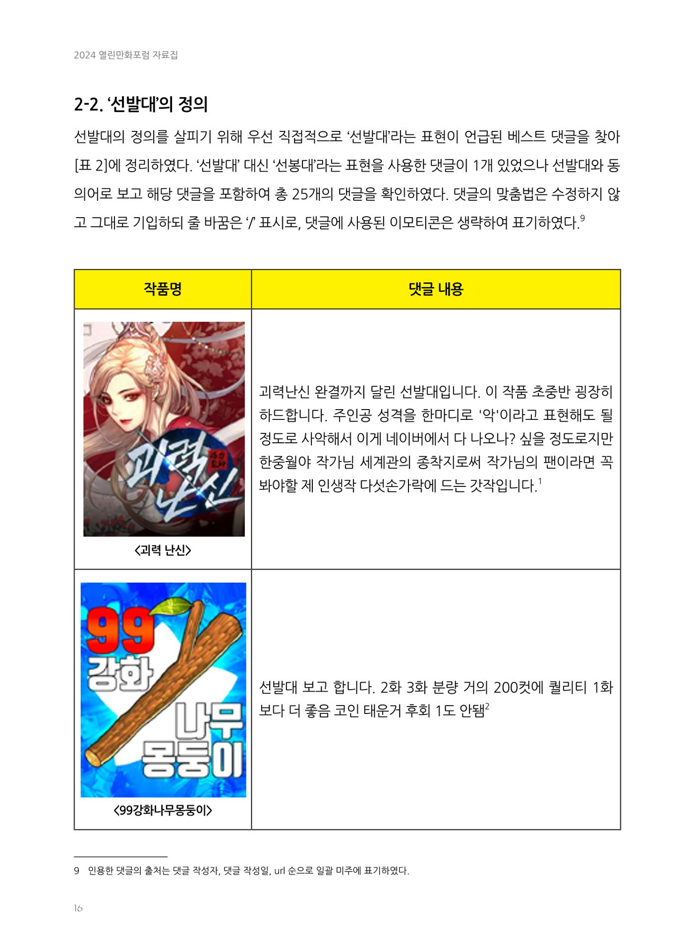2024 열린만화포럼 자료집 16p