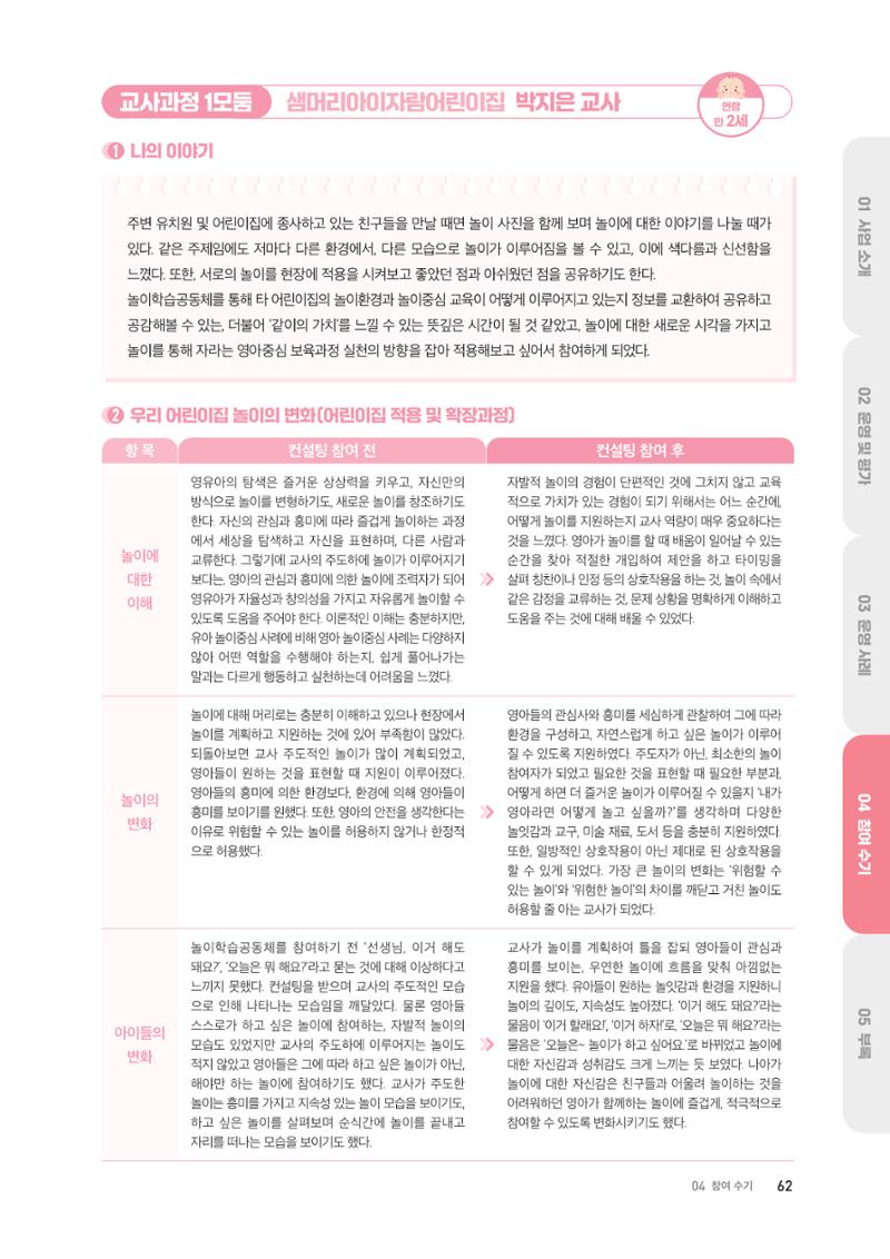 대전광역시육아종합지원센터 2024 보육과정컨설팅 사례집 60페이지