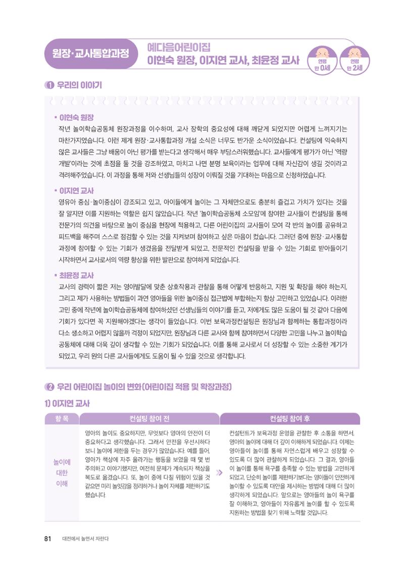대전광역시육아종합지원센터 2024 보육과정컨설팅 사례집 79페이지