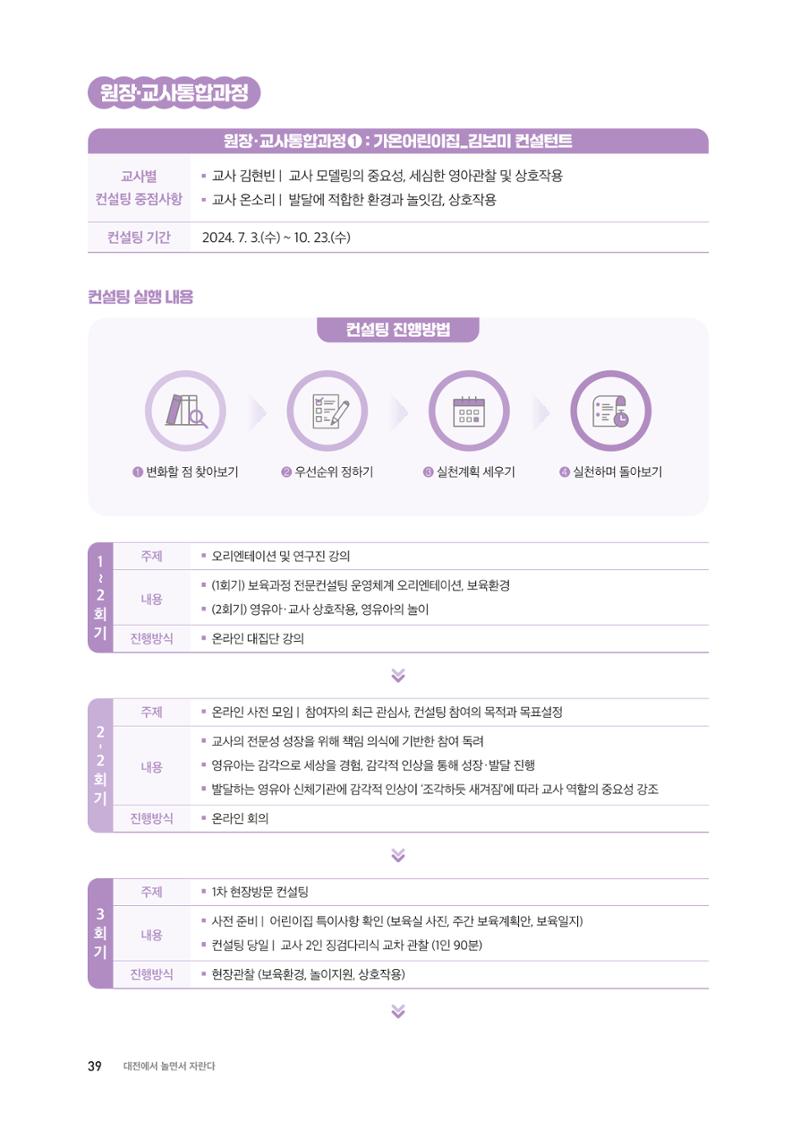 대전광역시육아종합지원센터 2024 보육과정컨설팅 사례집 37페이지