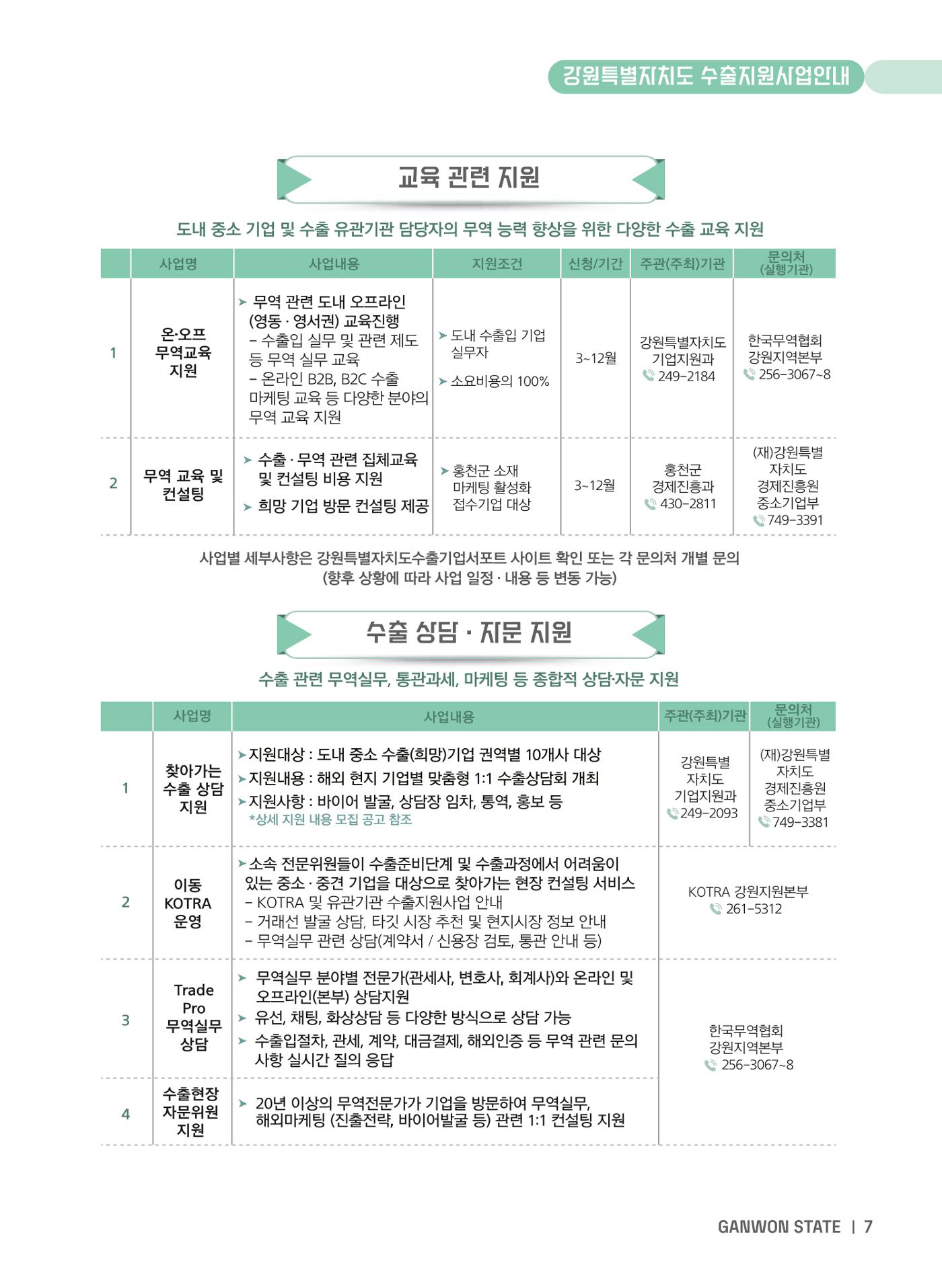 2025 강원특별자치도 수출지원사업 안내 7페이지