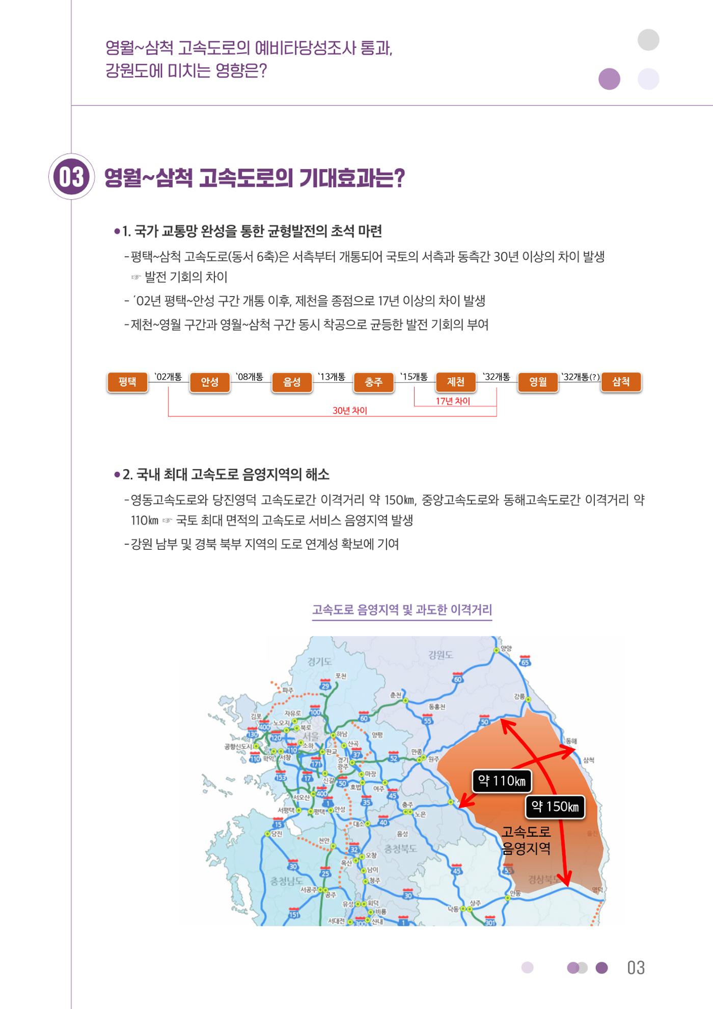 영월~삼척 고속도로의 예비타당성조사 통과, 강원도에 미치는 영향은? 3p