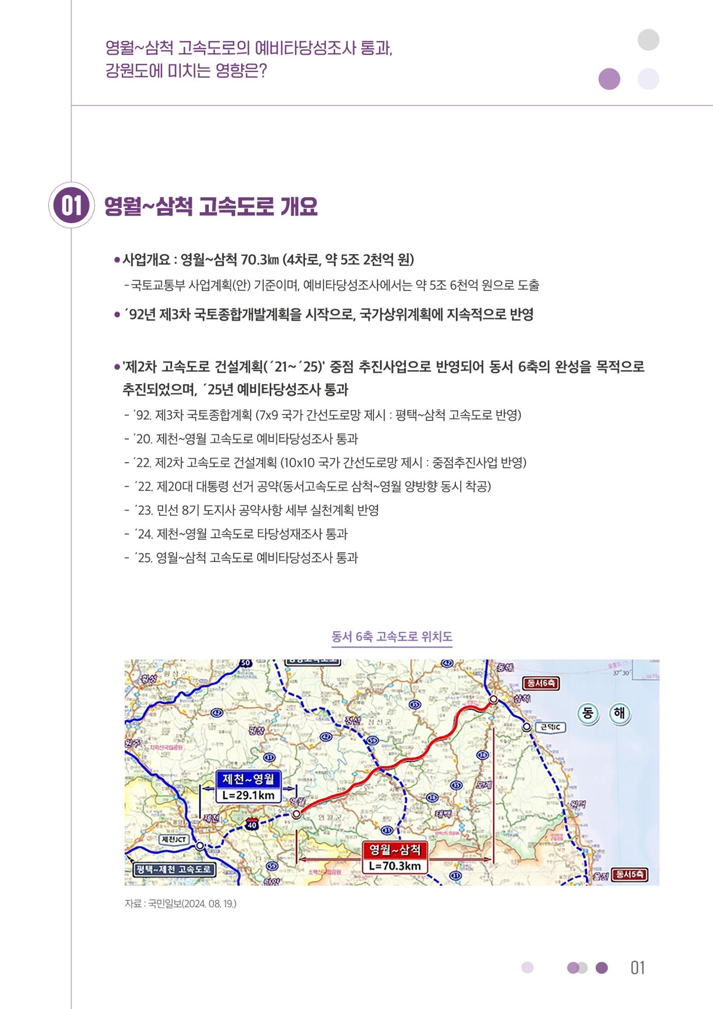 영월~삼척 고속도로의 예비타당성조사 통과, 강원도에 미치는 영향은? 1p