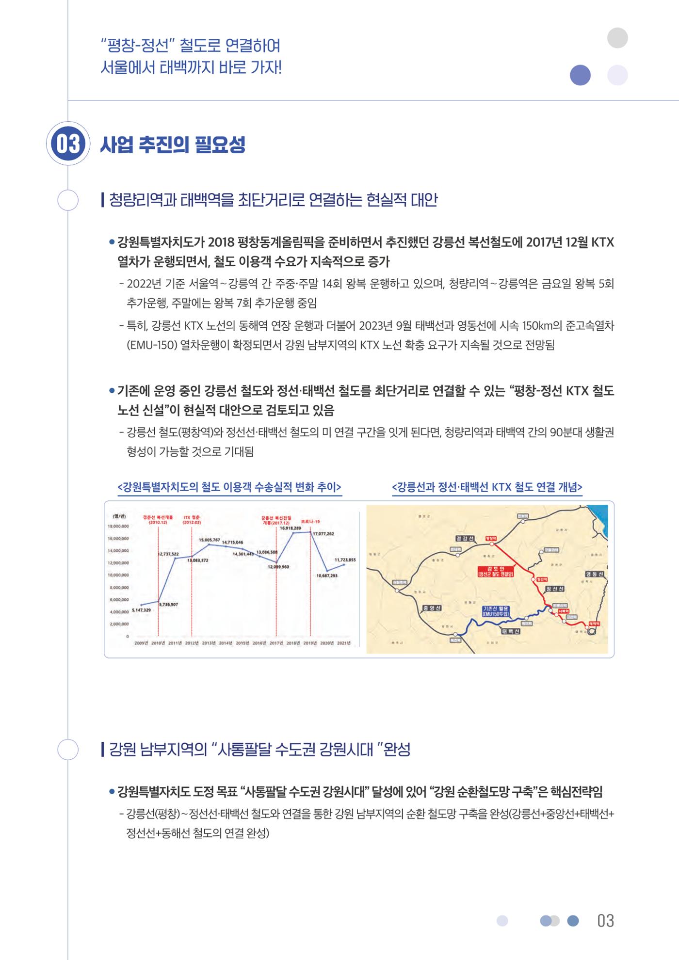 평창-정선 철도로 연결하여 서울에서 태백까지 바로 가자! 4p