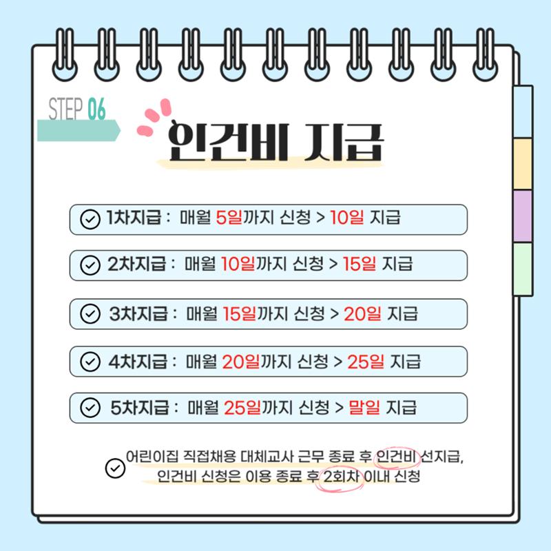 어린이집 직접채용 대체교사 인건비 지원사업 이용방법 7페이지