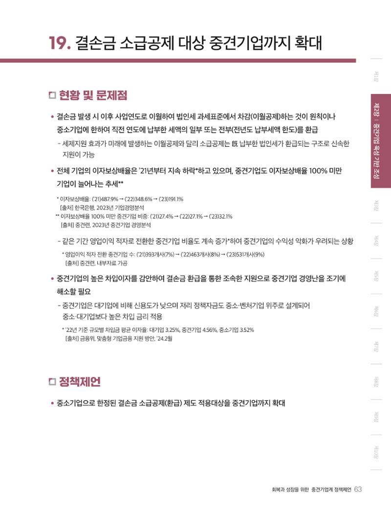 회복과 성장을 위한 중견기업계 정책제언 63페이지