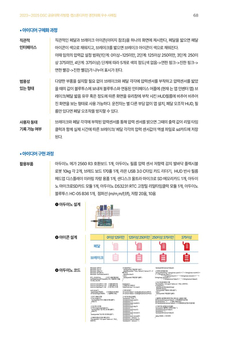 2023~2025 DSC 공유대학 리빙랩 & 캡스톤디자인 경진대회 우수 사례집 68페이지
