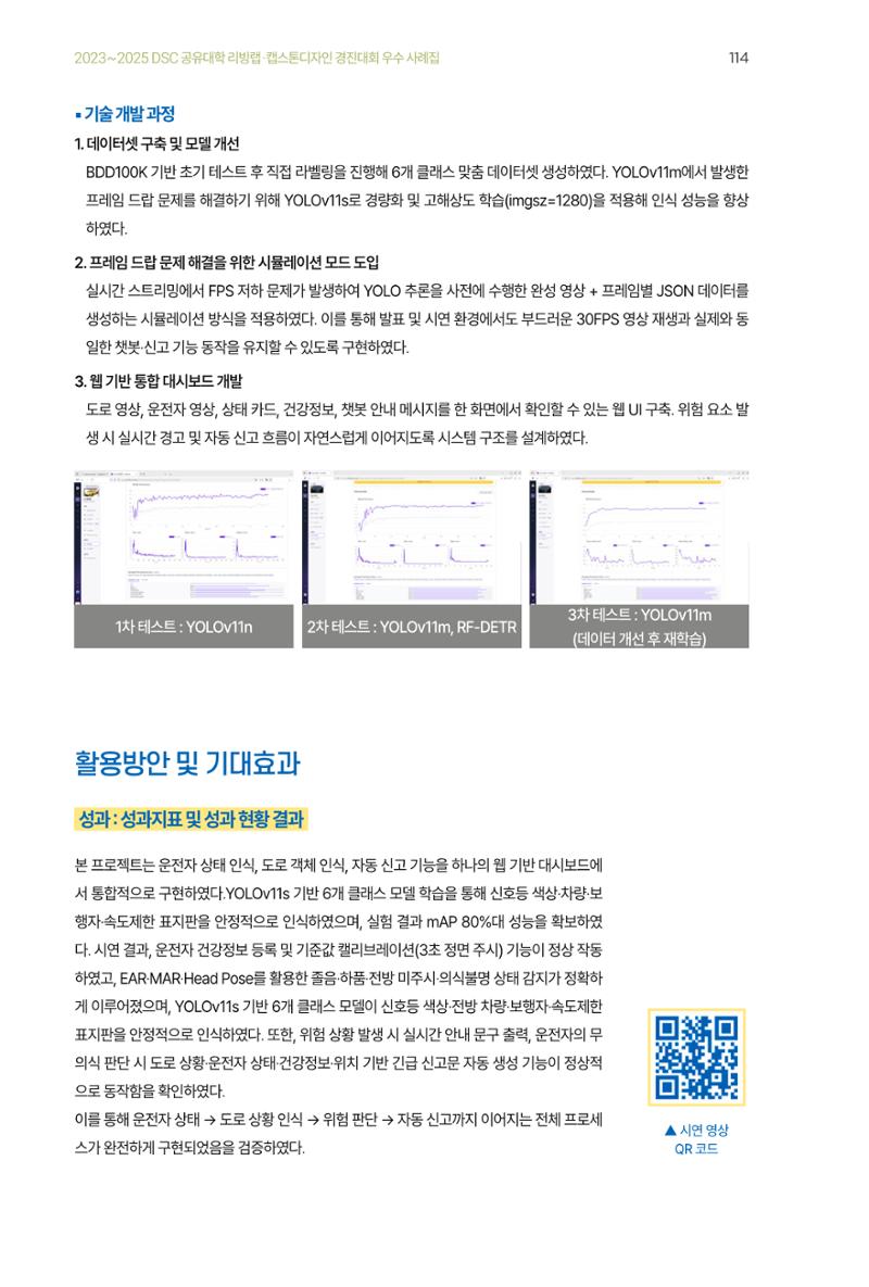 2023~2025 DSC 공유대학 리빙랩 & 캡스톤디자인 경진대회 우수 사례집 114페이지
