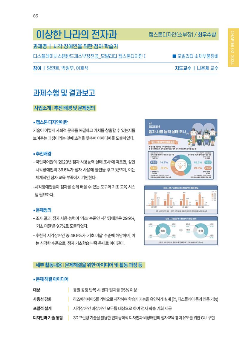 2023~2025 DSC 공유대학 리빙랩 & 캡스톤디자인 경진대회 우수 사례집 85페이지