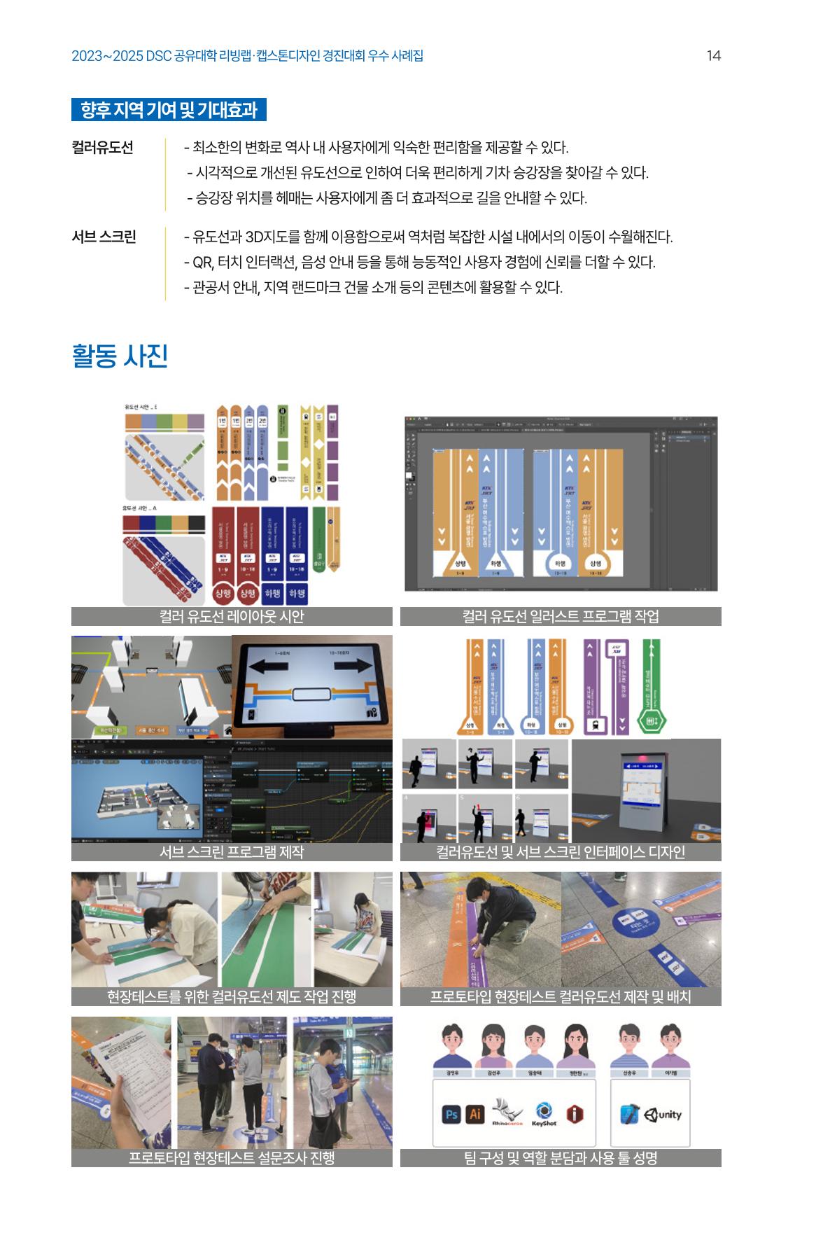 2023~2025 DSC 공유대학 리빙랩 & 캡스톤디자인 경진대회 우수 사례집 14페이지