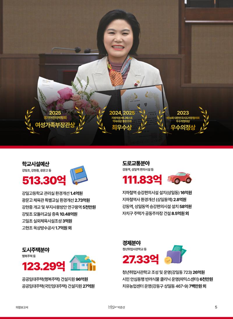 강동엄마 박춘선 시의원 의정보고 5페이지