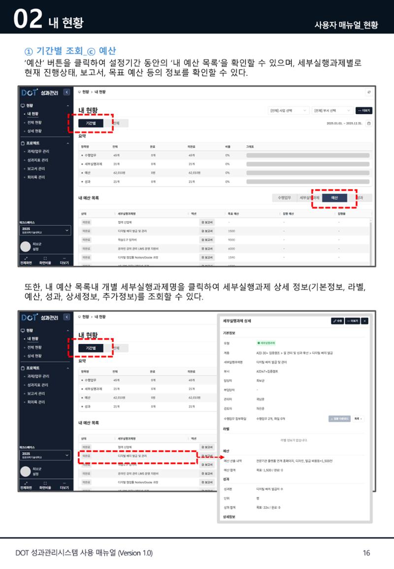 DOT 매뉴얼 16페이지