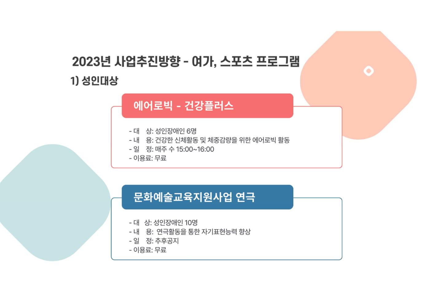 2023년 에덴장애인종합복지관 사업안내 21페이지
