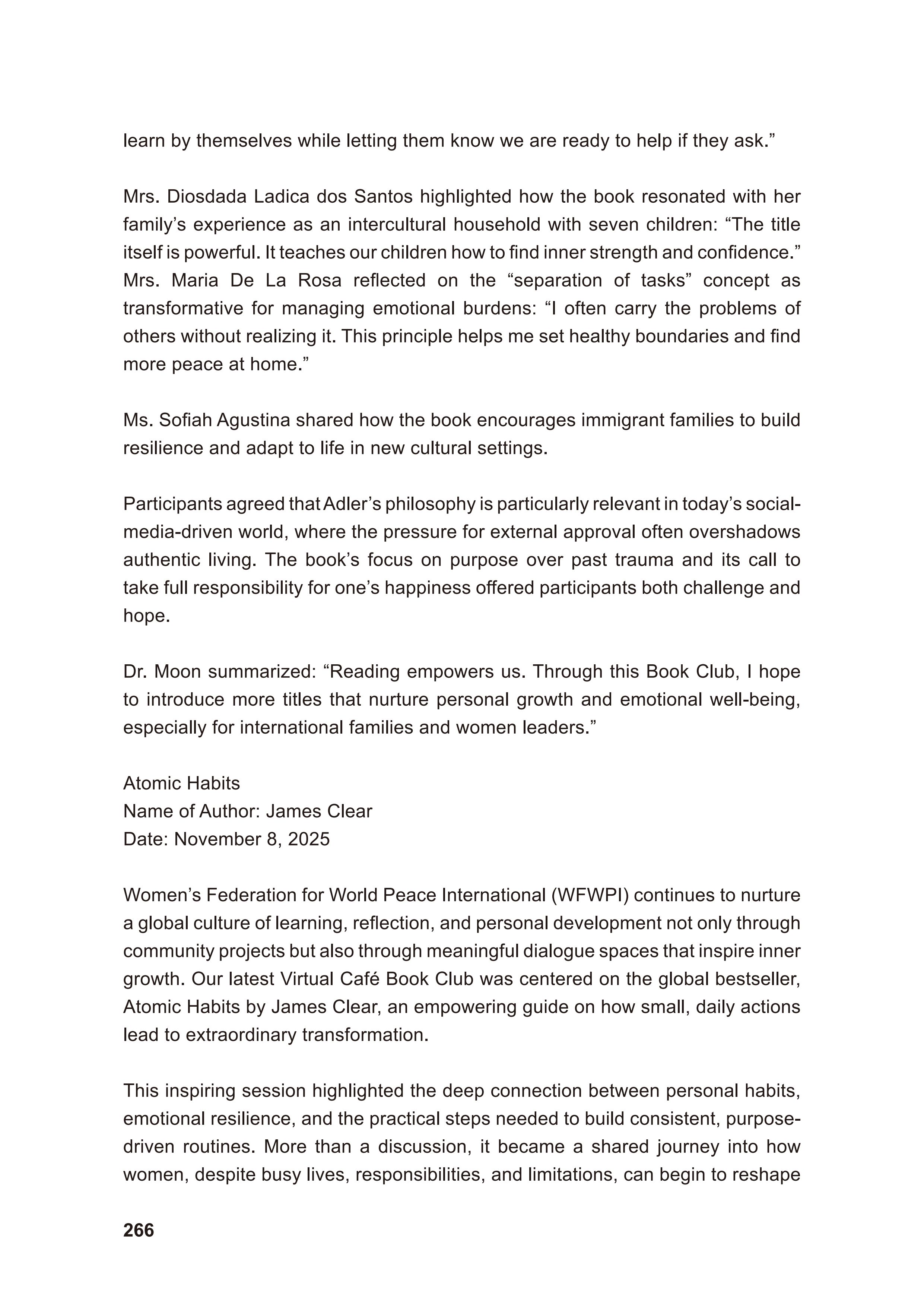 WFWP Annual Report 2025 266페이지