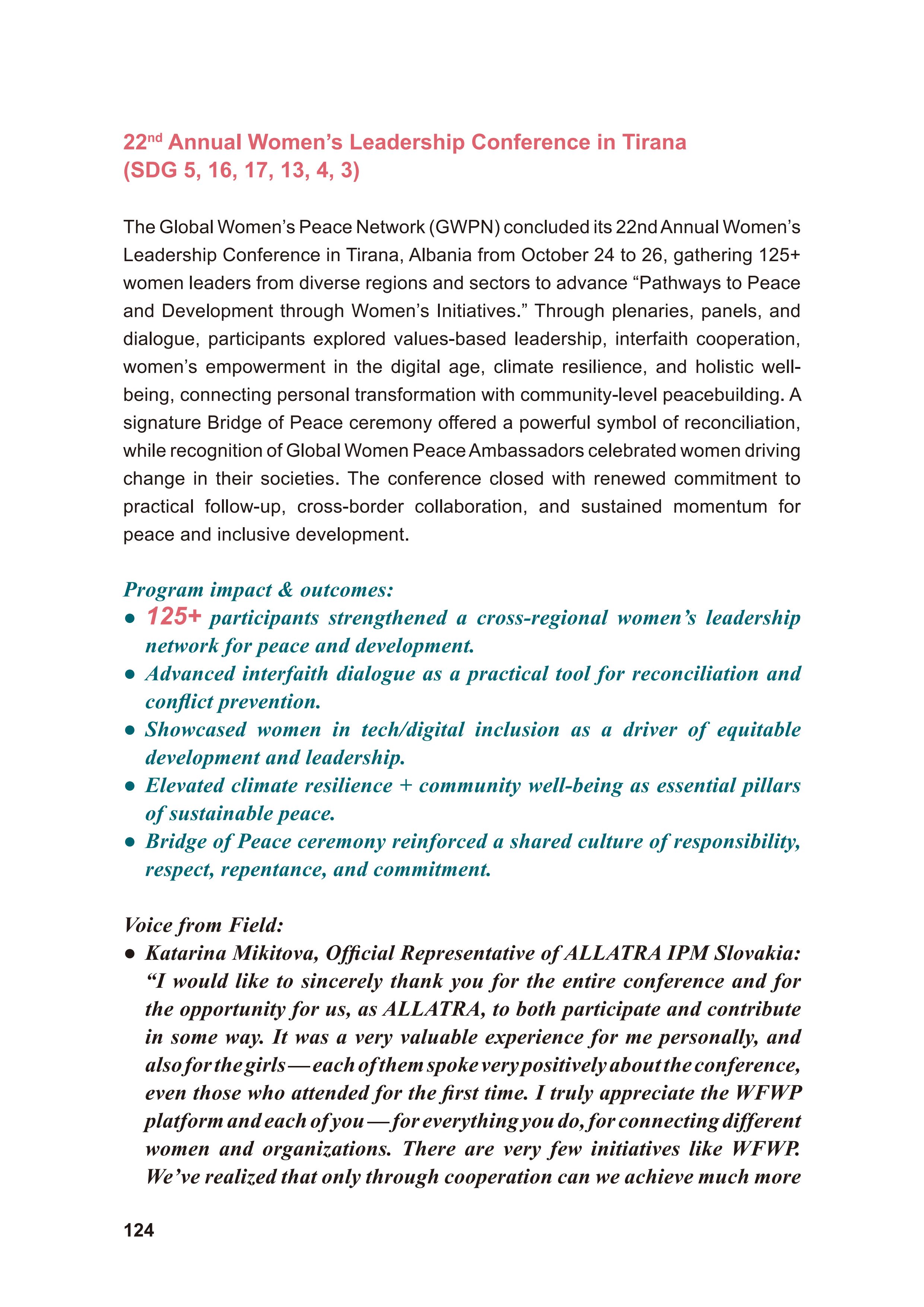 WFWP Annual Report 2025 124페이지