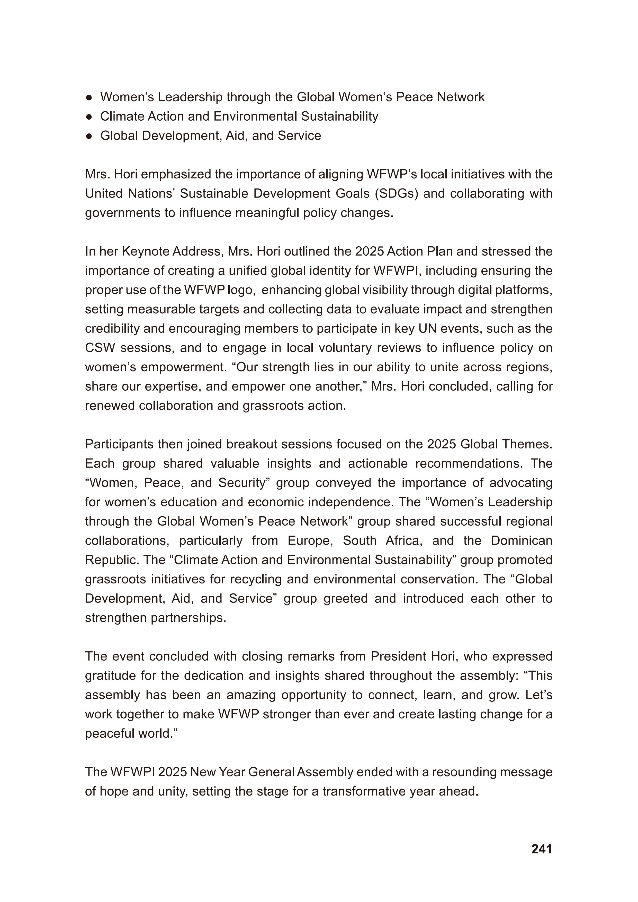 WFWP Annual Report 2025 241페이지
