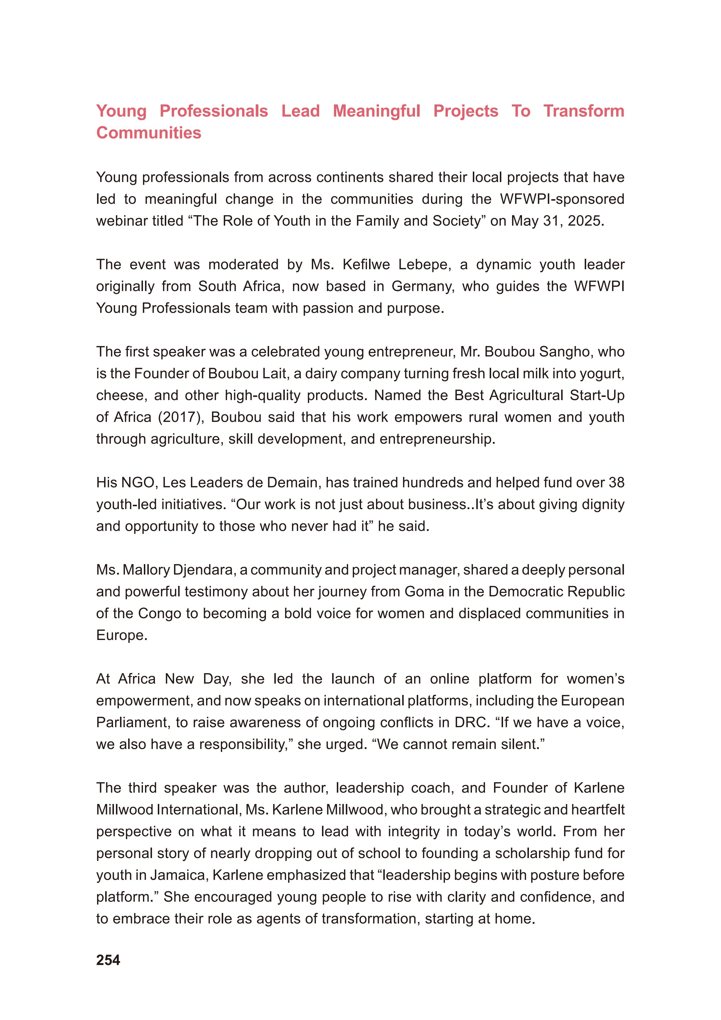 WFWP Annual Report 2025 254페이지