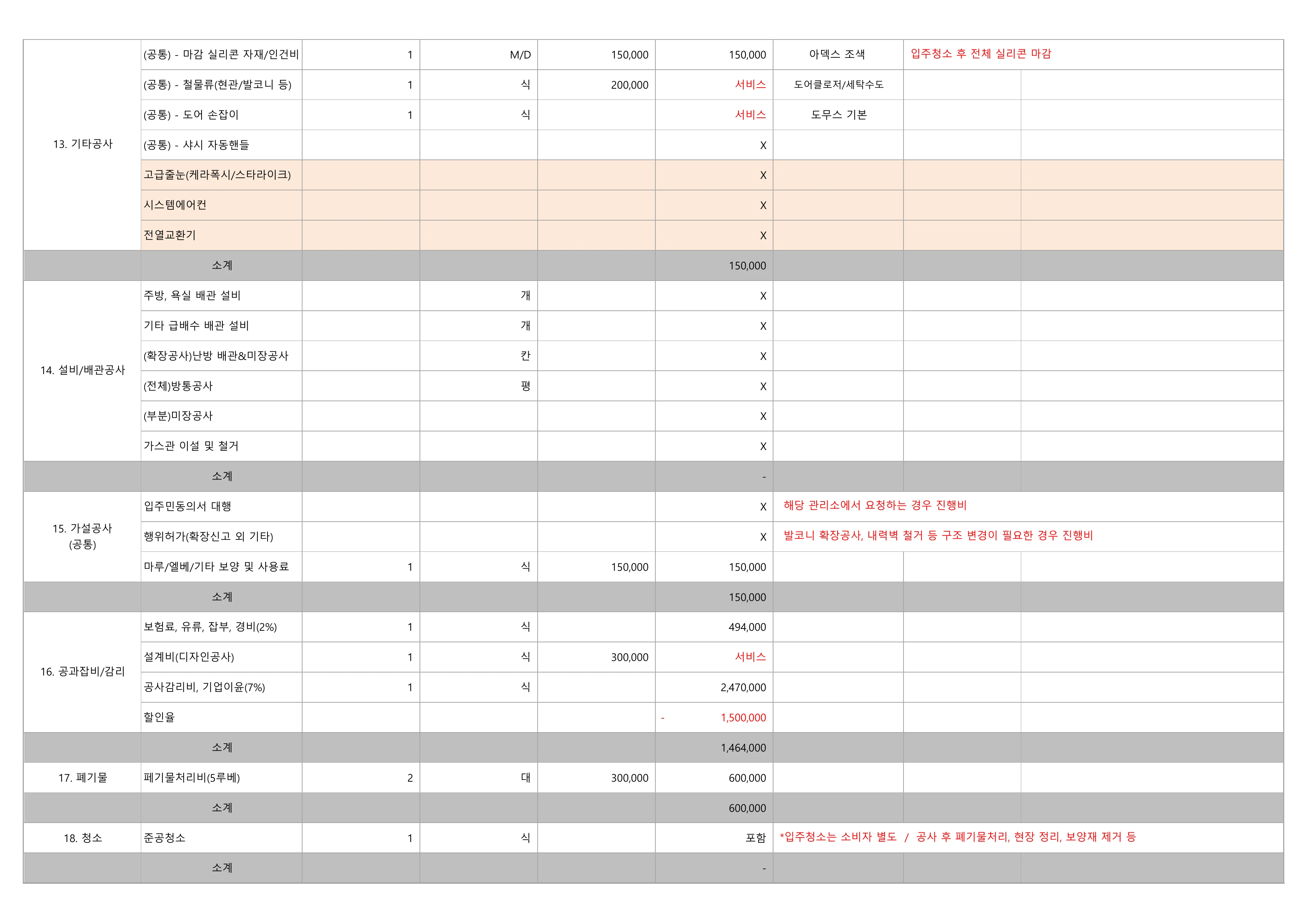 일곡청솔3차 (미포함 견적 10페이지