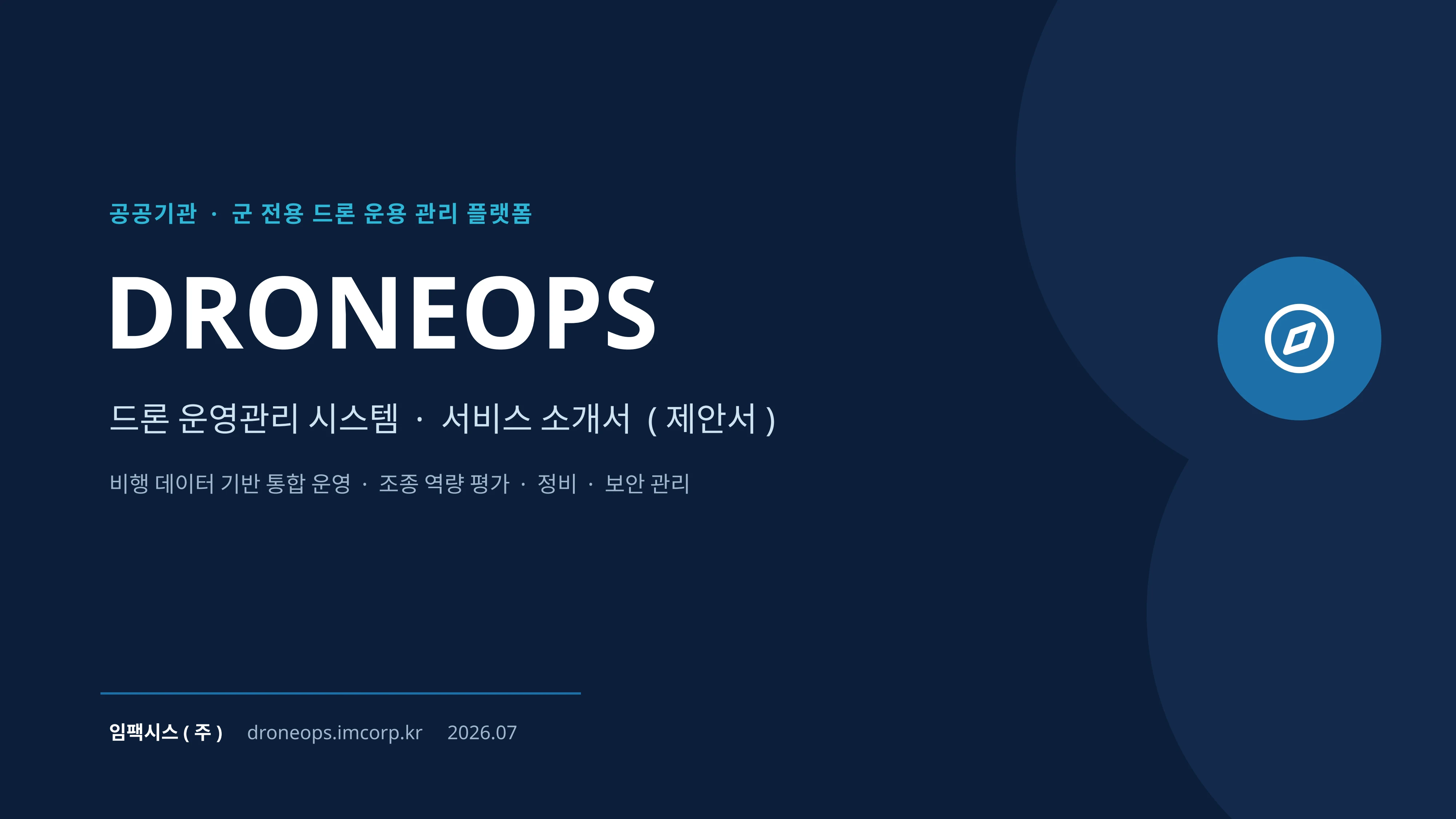 droneops 서비스 소개서 - 드론 교육자료 1페이지