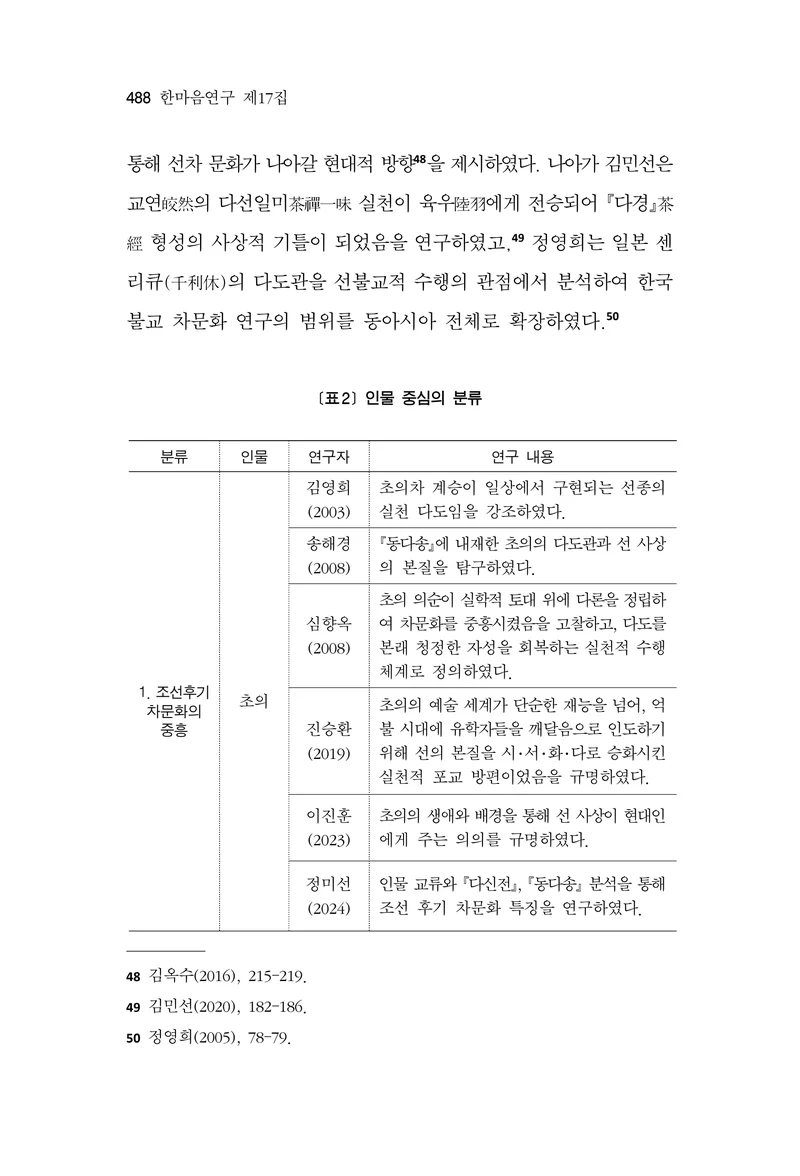  한마음연구 17집 2026년 8월  490페이지